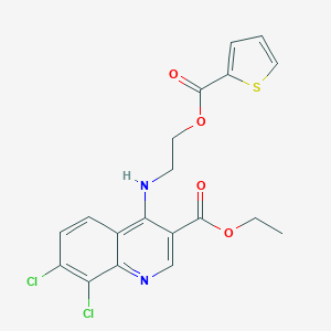 Ethyl 7,8-dichloro-4-((2-((thiophene-2-carbonyl)oxy)ethyl)amino)quinoline-3-carboxylate