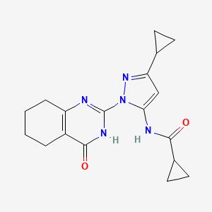 N-(3-cyclopropyl-1-(4-oxo-3,4,5,6,7,8-hexahydroquinazolin-2-yl)-1H-pyrazol-5-yl)cyclopropanecarboxamide