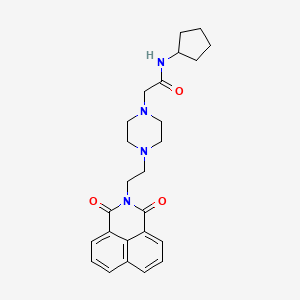molecular formula C25H30N4O3 B2414798 N-cyclopentyl-2-(4-(2-(1,3-dioxo-1H-benzo[de]isoquinolin-2(3H)-yl)ethyl)piperazin-1-yl)acetamide CAS No. 2034344-41-5