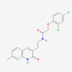 molecular formula C20H18Cl2N2O3 B2414799 2-(2,4-dichlorophenoxy)-N-[2-(7-methyl-2-oxo-1H-quinolin-3-yl)ethyl]acetamide CAS No. 851405-07-7