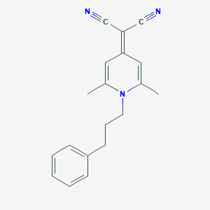 molecular formula C19H19N3 B241480 [2,6-dimethyl-1-(3-phenylpropyl)pyridin-4(1H)-ylidene]propanedinitrile 