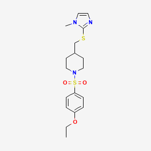 1-((4-ethoxyphenyl)sulfonyl)-4-(((1-methyl-1H-imidazol-2-yl)thio)methyl)piperidine