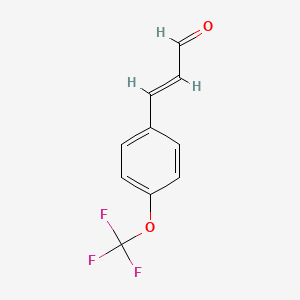 molecular formula C10H7F3O2 B2414804 3-(4-(Trifluoromethoxy)phenyl)acrylaldehyde CAS No. 183800-94-4; 681484-59-3