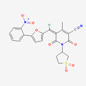 (5Z)-1-(1,1-Dioxothiolan-3-yl)-4-methyl-5-[[5-(2-nitrophenyl)furan-2-yl]methylidene]-2,6-dioxopyridine-3-carbonitrile