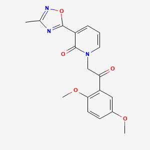 molecular formula C18H17N3O5 B2414822 1-(2-(2,5-dimethoxyphenyl)-2-oxoethyl)-3-(3-methyl-1,2,4-oxadiazol-5-yl)pyridin-2(1H)-one CAS No. 1396868-78-2