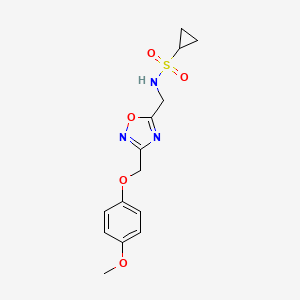 N-((3-((4-methoxyphenoxy)methyl)-1,2,4-oxadiazol-5-yl)methyl)cyclopropanesulfonamide