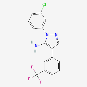 1-(3-chlorophenyl)-4-[3-(trifluoromethyl)phenyl]-1H-pyrazol-5-amine