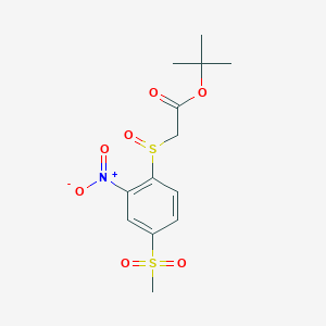 molecular formula C13H17NO7S2 B241485 Tert-butyl {[2-nitro-4-(methylsulfonyl)phenyl]sulfinyl}acetate 