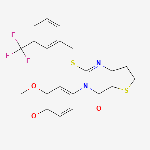 3-(3,4-dimethoxyphenyl)-2-((3-(trifluoromethyl)benzyl)thio)-6,7-dihydrothieno[3,2-d]pyrimidin-4(3H)-one