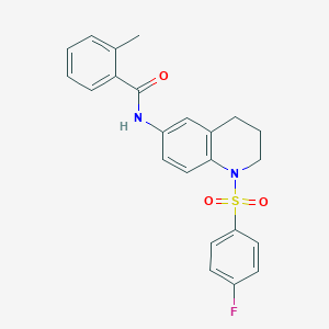 N-(1-((4-fluorophenyl)sulfonyl)-1,2,3,4-tetrahydroquinolin-6-yl)-2-methylbenzamide
