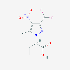 2-[3-(Difluoromethyl)-5-methyl-4-nitropyrazol-1-yl]butanoic acid