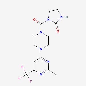 1-(4-(2-Methyl-6-(trifluoromethyl)pyrimidin-4-yl)piperazine-1-carbonyl)imidazolidin-2-one
