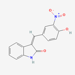 molecular formula C15H10N2O4 B2414868 (3Z)-3-[(4-hydroxy-3-nitrophenyl)methylidene]-1H-indol-2-one CAS No. 866038-46-2