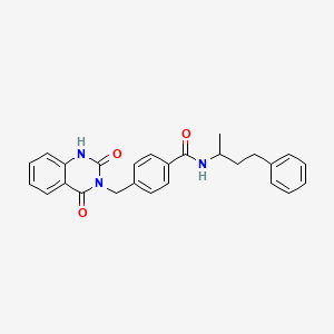 4-[(2,4-dioxo-1H-quinazolin-3-yl)methyl]-N-(4-phenylbutan-2-yl)benzamide