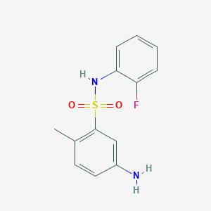 molecular formula C13H13FN2O2S B2414877 5-Amino-N-(2-fluoro-phenyl)-2-methyl-benzenesulfonamide CAS No. 568553-41-3