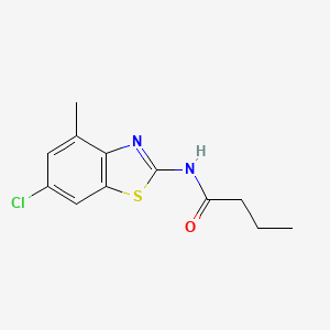 N-(6-chloro-4-methyl-1,3-benzothiazol-2-yl)butanamide
