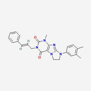 3-((2E)-3-phenylprop-2-enyl)-8-(3,4-dimethylphenyl)-1-methyl-1,3,5-trihydroimi dazolidino[1,2-h]purine-2,4-dione