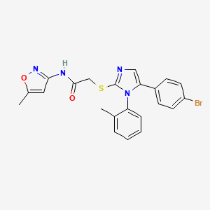molecular formula C22H19BrN4O2S B2414893 2-((5-(4-溴苯基)-1-(邻甲苯基)-1H-咪唑-2-基)硫代)-N-(5-甲基异恶唑-3-基)乙酰胺 CAS No. 1207007-85-9