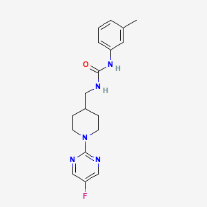 molecular formula C18H22FN5O B2414898 1-((1-(5-Fluoropyrimidin-2-yl)piperidin-4-yl)methyl)-3-(m-tolyl)urea CAS No. 2034471-44-6
