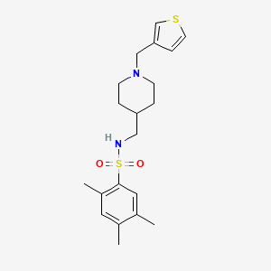 molecular formula C20H28N2O2S2 B2414901 2,4,5-三甲基-N-((1-(噻吩-3-基甲基)哌啶-4-基)甲基)苯磺酰胺 CAS No. 1235072-31-7