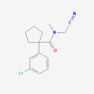 molecular formula C15H17ClN2O B2414902 1-(3-chlorophenyl)-N-(cyanomethyl)-N-methylcyclopentane-1-carboxamide CAS No. 1333925-43-1