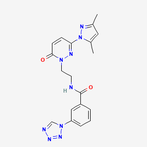 molecular formula C19H19N9O2 B2414903 N-(2-(3-(3,5-二甲基-1H-吡唑-1-基)-6-氧代吡哒嗪-1(6H)-基)乙基)-3-(1H-四唑-1-基)苯甲酰胺 CAS No. 1351645-28-7