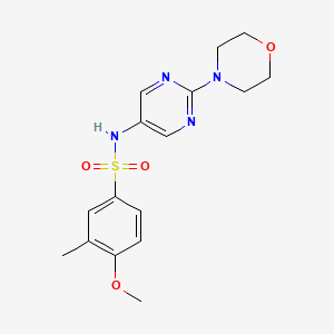 molecular formula C16H20N4O4S B2414906 4-甲氧基-3-甲基-N-(2-吗啉基嘧啶-5-基)苯磺酰胺 CAS No. 1396889-53-4