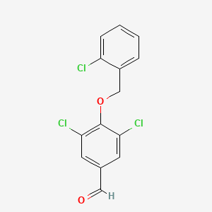 molecular formula C14H9Cl3O2 B2414916 3,5-二氯-4-[(2-氯苄基)氧基]苯甲醛 CAS No. 426228-12-8