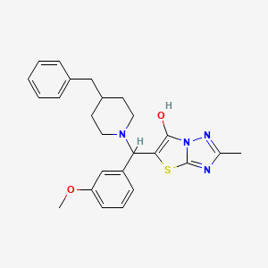 molecular formula C25H28N4O2S B2414917 5-((4-苄基哌啶-1-基)(3-甲氧苯基)甲基)-2-甲基噻唑并[3,2-b][1,2,4]三唑-6-醇 CAS No. 851969-58-9