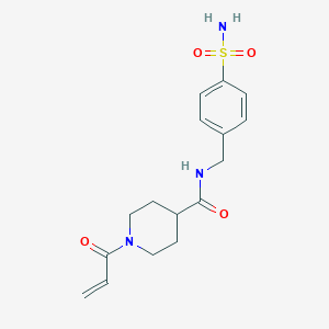 molecular formula C16H21N3O4S B2414923 1-Prop-2-enoyl-N-[(4-sulfamoylphenyl)methyl]piperidine-4-carboxamide CAS No. 2361750-59-4