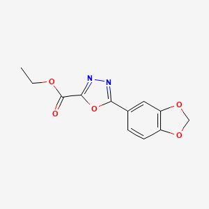 molecular formula C12H10N2O5 B2414932 Ethyl 5-(1,3-benzodioxol-5-yl)-1,3,4-oxadiazole-2-carboxylate CAS No. 900305-86-4