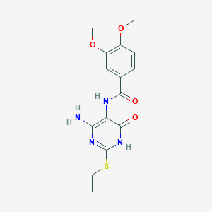 N-(4-amino-2-(ethylthio)-6-oxo-1,6-dihydropyrimidin-5-yl)-3,4-dimethoxybenzamide