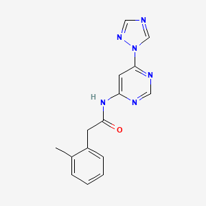 molecular formula C15H14N6O B2414943 N-(6-(1H-1,2,4-triazol-1-yl)pyrimidin-4-yl)-2-(o-tolyl)acetamide CAS No. 1448056-78-7