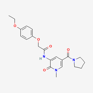 molecular formula C21H25N3O5 B2414952 2-(4-ethoxyphenoxy)-N-(1-methyl-2-oxo-5-(pyrrolidine-1-carbonyl)-1,2-dihydropyridin-3-yl)acetamide CAS No. 1207010-77-2