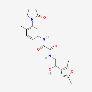 molecular formula C21H25N3O5 B2414954 N1-(2-(2,5-dimethylfuran-3-yl)-2-hydroxyethyl)-N2-(4-methyl-3-(2-oxopyrrolidin-1-yl)phenyl)oxalamide CAS No. 2319853-20-6