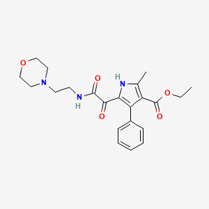 ethyl 2-methyl-5-(2-((2-morpholinoethyl)amino)-2-oxoacetyl)-4-phenyl-1H-pyrrole-3-carboxylate