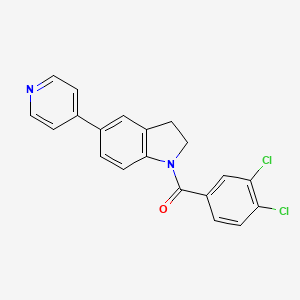 molecular formula C20H14Cl2N2O B2414964 (3,4-Dichlorophenyl)(5-(pyridin-4-yl)indolin-1-yl)methanone CAS No. 2034323-72-1