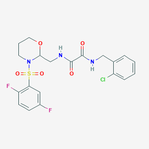 molecular formula C20H20ClF2N3O5S B2414974 N1-(2-氯苄基)-N2-((3-((2,5-二氟苯基)磺酰基)-1,3-恶嗪烷-2-基)甲基)草酰胺 CAS No. 872976-71-1