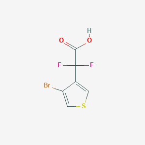 molecular formula C6H3BrF2O2S B2414985 2-(4-溴噻吩-3-基)-2,2-二氟乙酸 CAS No. 1518974-67-8
