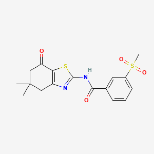 molecular formula C17H18N2O4S2 B2414992 N-(5,5-二甲基-7-氧代-4,6-二氢-1,3-苯并噻唑-2-基)-3-甲基磺酰基苯甲酰胺 CAS No. 896283-30-0