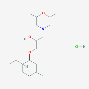 molecular formula C19H38ClNO3 B2414995 1-(2,6-Dimethylmorpholino)-3-((2-isopropyl-5-methylcyclohexyl)oxy)propan-2-ol hydrochloride CAS No. 467236-46-0