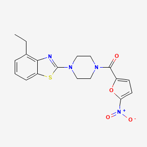 molecular formula C18H18N4O4S B2414998 [4-(4-乙基-1,3-苯并噻唑-2-基)哌嗪-1-基]-(5-硝基呋喃-2-基)甲酮 CAS No. 897476-54-9