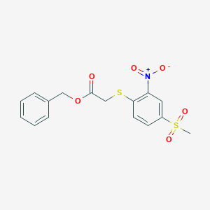 molecular formula C16H15NO6S2 B241501 Benzyl 2-(4-methylsulfonyl-2-nitrophenyl)sulfanylacetate 