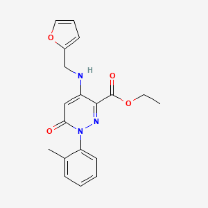 Ethyl 4-((furan-2-ylmethyl)amino)-6-oxo-1-(o-tolyl)-1,6-dihydropyridazine-3-carboxylate