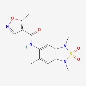 5-methyl-N-(1,3,6-trimethyl-2,2-dioxido-1,3-dihydrobenzo[c][1,2,5]thiadiazol-5-yl)isoxazole-4-carboxamide