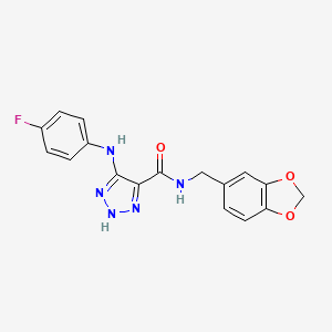 N-(1,3-benzodioxol-5-ylmethyl)-5-[(4-fluorophenyl)amino]-1H-1,2,3-triazole-4-carboxamide