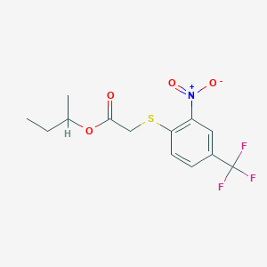 molecular formula C13H14F3NO4S B241502 Sec-butyl {[2-nitro-4-(trifluoromethyl)phenyl]sulfanyl}acetate 