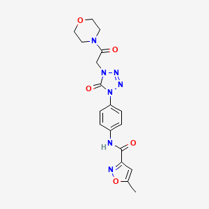 5-methyl-N-(4-(4-(2-morpholino-2-oxoethyl)-5-oxo-4,5-dihydro-1H-tetrazol-1-yl)phenyl)isoxazole-3-carboxamide