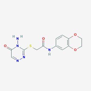 2-[(4-amino-5-oxo-1,2,4-triazin-3-yl)sulfanyl]-N-(2,3-dihydro-1,4-benzodioxin-6-yl)acetamide