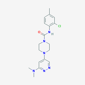 molecular formula C18H23ClN6O B2415049 N-(2-chloro-4-methylphenyl)-4-(6-(dimethylamino)pyridazin-4-yl)piperazine-1-carboxamide CAS No. 1790199-63-1